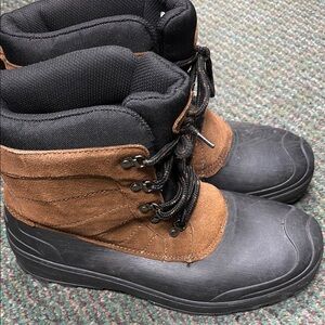 Men's Black and Brown Winter Boots